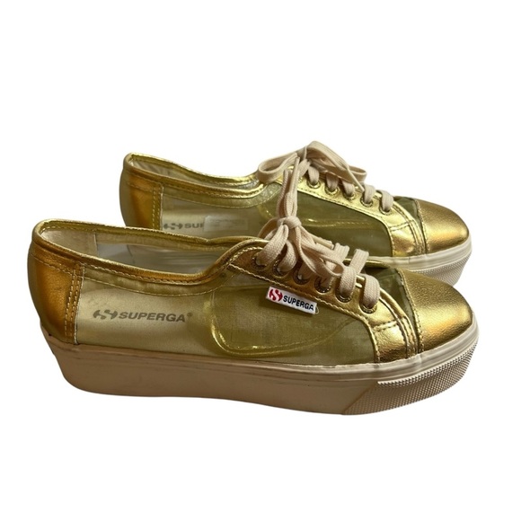 Superga Women's Gold Sneakers size 40 or 9 US - Picture 3 of 12